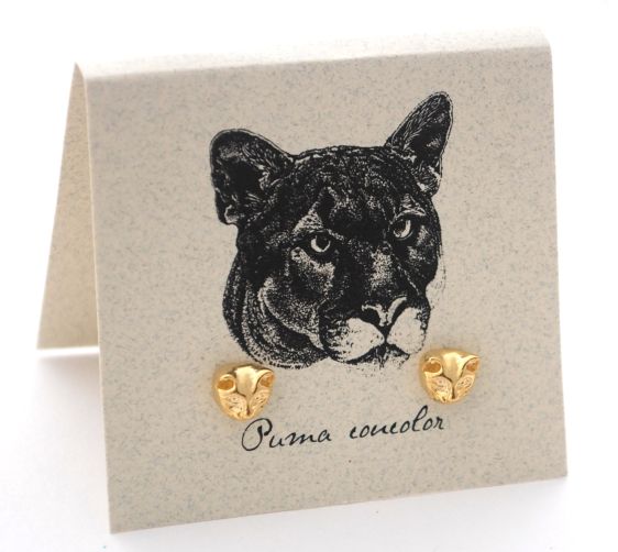 Mountain Lion Earrings - gold