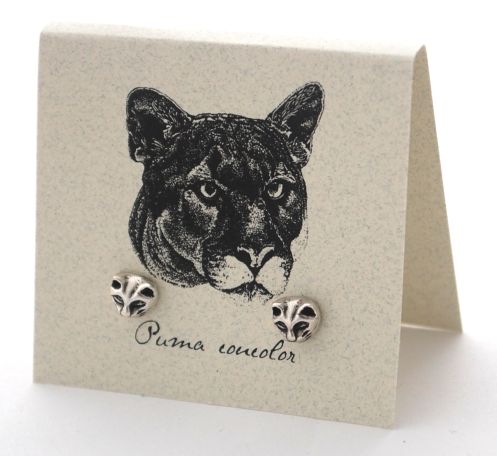 Mountain Lion Earrings - silver