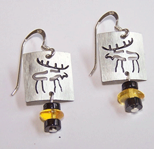 Moose petroglyph earrings
