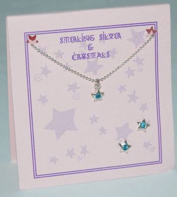 Star Necklace Set - aquamarine