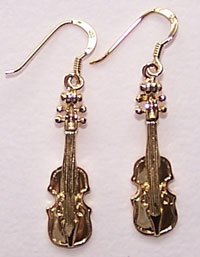 Violin Earrings - 14k gold