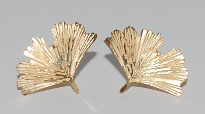 Pine Leaf Earrings - gold