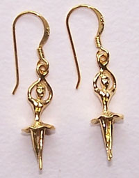 Ballet Dancer Earrings - gold 