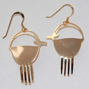 Mountain Sheep Earrings - gold