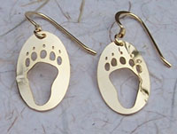 Bear Track Earrings - gold
