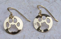 Mountain Lion Track Earrings - gold