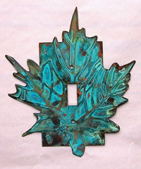 Maple Switch Plate - verdigris