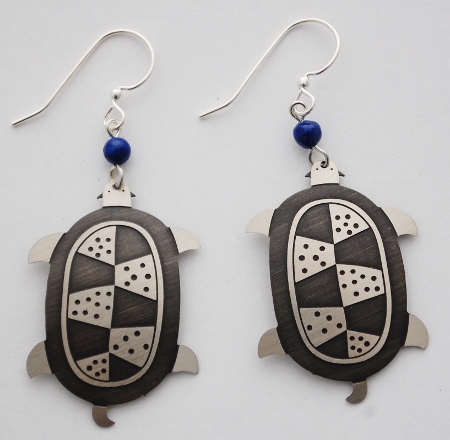 Turtle Earrings - silver