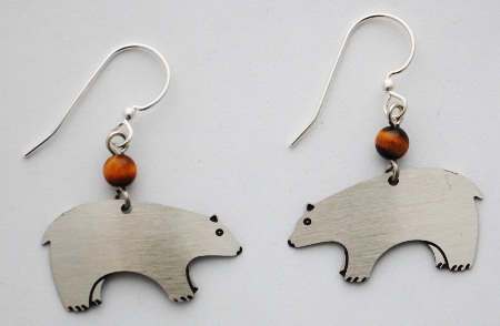 Bear Earrings - silver