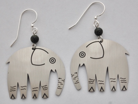 Elephant Earrings - silver