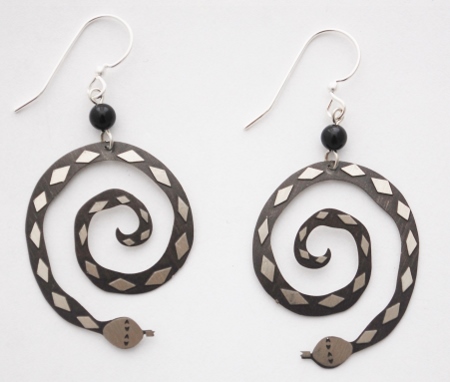 Snake Earrings - silver