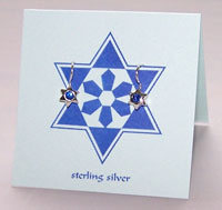 Star of David Earrings - sapphire