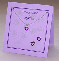 Heart Necklace Set - amethyst