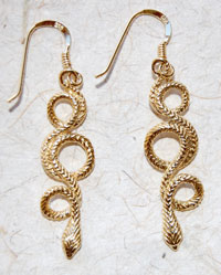 Snake Earrings - gold